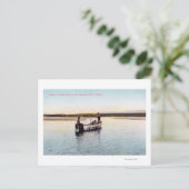 Eskimo Vist Boat op de rivier Briefkaart (Staand voorkant)