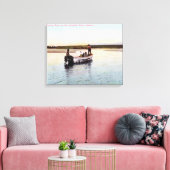 Eskimo Vist Boat op de rivier Canvas Afdruk (Insitu (Woonkamer))