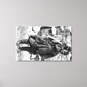 Eskimo Vrouw en Kind in Alaska Foto Canvas Afdruk