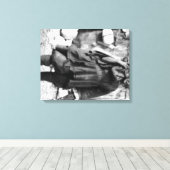 Eskimo Vrouw en Kind in Alaska Foto Canvas Afdruk (Insitu (Houten vloer))