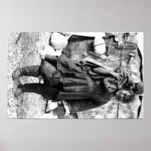 Eskimo Vrouw en Kind in Alaska Foto Poster