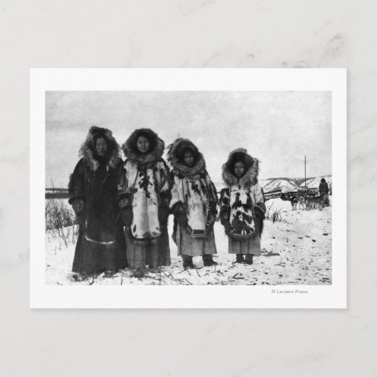 Eskimo-vrouwen op Alaska-foto Briefkaart (Voorkant)