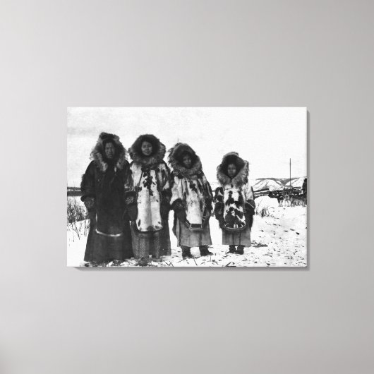 Eskimo-vrouwen op Alaska-foto Canvas Afdruk (Voorkant)