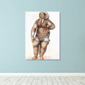 Eskimo Woman en Baby Canvas Afdruk (Insitu (Houten vloer))