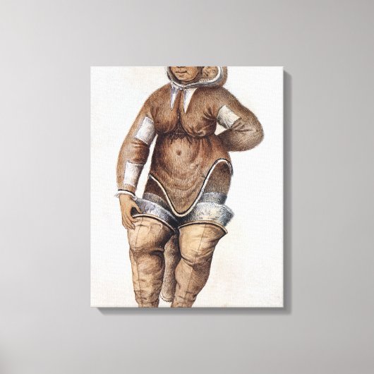 Eskimo Woman en Baby Canvas Afdruk (Voorkant)