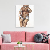 Eskimo Woman en Baby Canvas Afdruk (Insitu (Woonkamer))