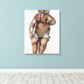 Eskimo Woman en Baby Canvas Afdruk (Insitu (Houten vloer))