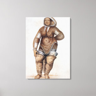 Eskimo Woman en Baby Canvas Afdruk