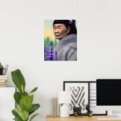 Eskimo Woman of Lupin & Phlox Digital Art Poster (Thuiskantoor)