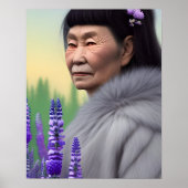 Eskimo Woman of Lupin & Phlox Digital Art Poster (Voorkant)