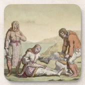 Eskimos, 1817 (kleurengravure) drankjes onderzetter (Voorkant)