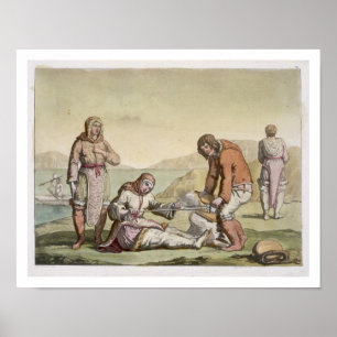 Eskimos, 1817 (kleurengravure) poster