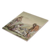 Eskimos, 1817 (kleurengravure) tegeltje (Zijkant)