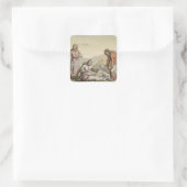 Eskimos, 1817 (kleurengravure) vierkante sticker (Tas)