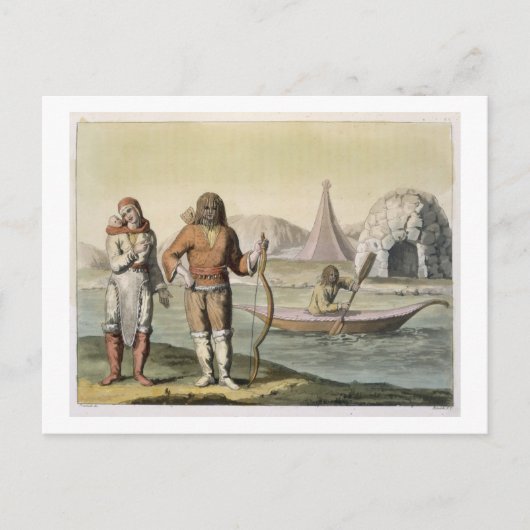 Eskimos uit Le Costume Ancien et Briefkaart (Voorkant)