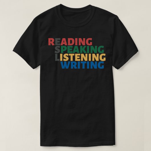 ESL 4 Skills Design Multicolor T-shirt (Design voorkant)