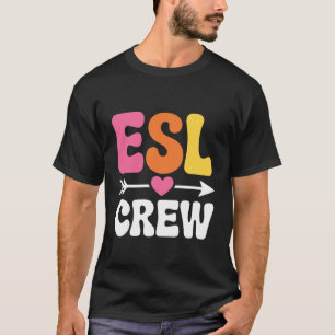 ESL-bemanning Retro Kleurrijke Engelse leraar Twee T-shirt
