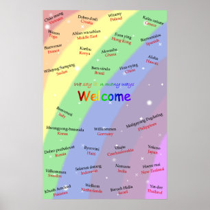 ESL Bright en kleurrijk multicultureel Poster