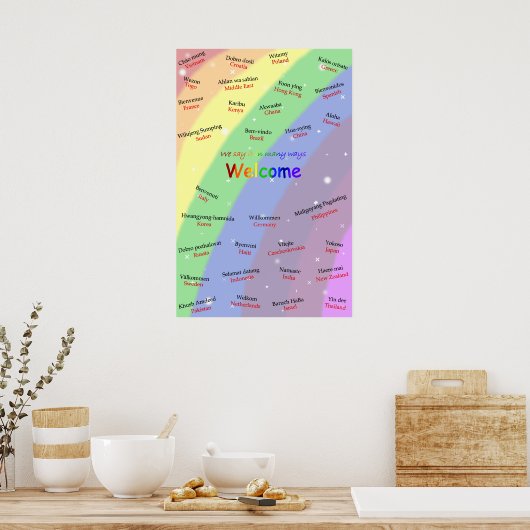 ESL Bright en kleurrijk multicultureel Poster (Keuken)