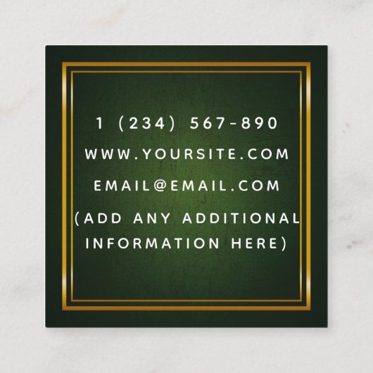 ESL Docent Engels Instructeur Green Chalkboard Vierkante Visitekaartje (Achterkant)