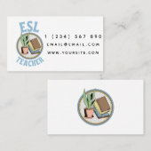 ESL Docent Engels Taal Instructeur Eenvoudig Fun Visitekaartje (Voorkant / Achterkant)