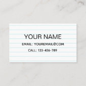 ESL Docent Schattige Kawaii Boek School Instructeu Visitekaartje (Achterkant)