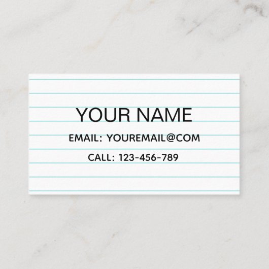 ESL Docent Schattige Kawaii Boek School Instructeu Visitekaartje (Achterkant)