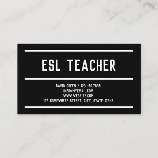 ESL-docent Visitekaartje (Voorkant)