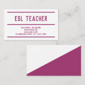 ESL Engels Leraar Visitekaartje (Voorkant / Achterkant)