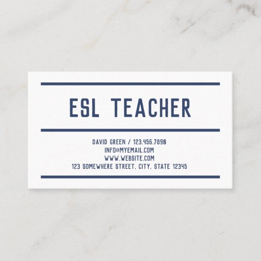 ESL Engels Visitekaartje (Voorkant)