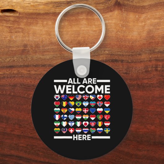 ESL-leraar allen zijn hier welkom voor werelden vi Sleutelhanger (Voorkant)