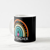 ESL-leraar Boho-regenboog terug naar school Apprec Koffiemok (Voorkant links)