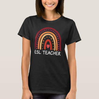 ESL-leraar Boho-regenboog terug naar school Apprec T-shirt