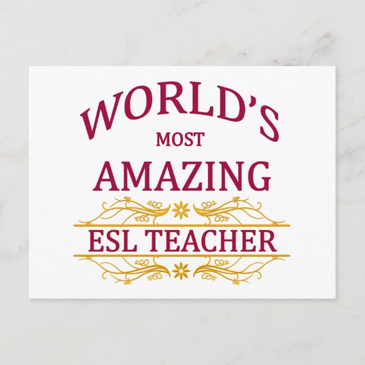 ESL-leraar Briefkaart (Voorkant)