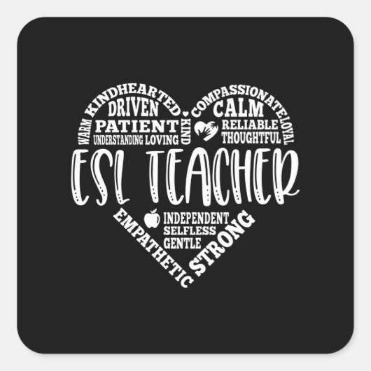 ESL leraar, Engels tweede taal Vierkante Sticker (Voorkant)