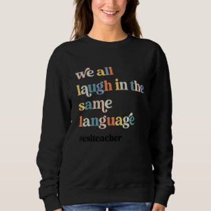 Esl Leraar Esol Student Schattig Retro Terug Naar  Trui