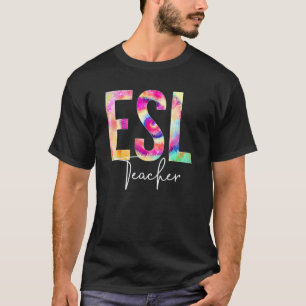 Esl leraar Tie Dye Terug naar school T-shirt