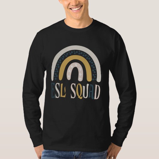 ESL Squad Teacher Crew Team Back To School Boho Ra T-shirt (Voorkant)
