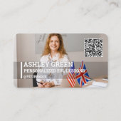 ESL Teacher Aangepaste Foto QR Visitekaartje (Voorkant)