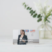 ESL Teacher Aangepaste Foto Visitekaartje (Staand voorkant)