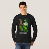 Esl Teacher Love St Patricks Day Gnome Leopard Sha T-shirt (Voorkant volledig)