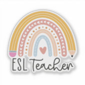 ESL Teacher Souvenir Retro Vintage Distressed Styl Sticker (Voorkant)