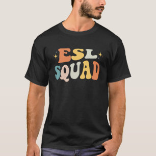 Esl-team Esl-leraar Student Retro Terug naar schoo T-shirt