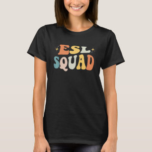 Esl-team Esl-leraar Student Retro Terug naar schoo T-shirt
