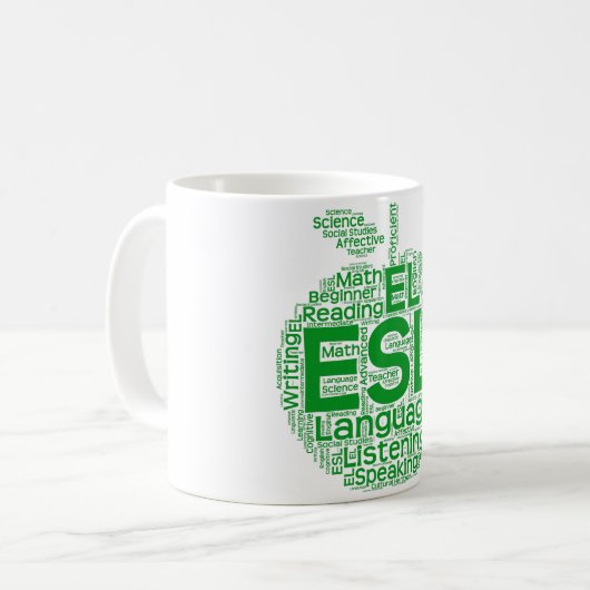 ESL White 11 oz Classic White Mok (Voorkant links)