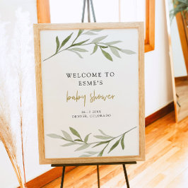 ESME Bohemen Greenery & Gold Baby shower Welkom Poster