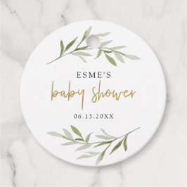 ESME Bohemian Greenery & Gold Baby shower Bedankjes Labels