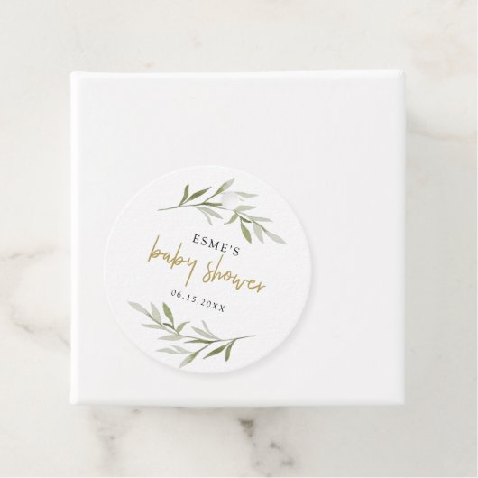 ESME Bohemian Greenery & Gold Baby shower Bedankjes Labels (In situ)