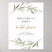 ESME Bohemian Greenery Gold Vrijgezellenfeest Welk Poster (Voorkant)