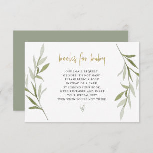 ESME Greenery Gold Baby shower Books for Baby Card Kaart
